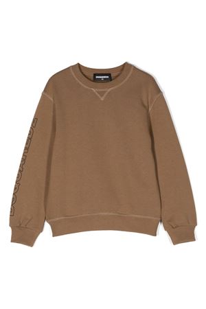 Chestnut brown cotton sweatshirt DSQUARED KIDS | DQ1758D003GDQ769